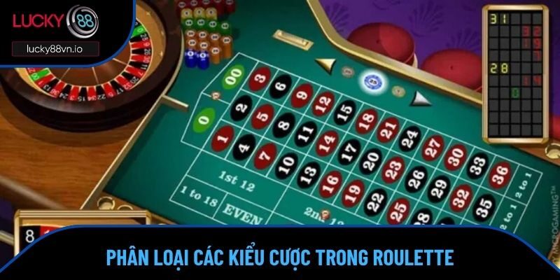 Cách Chơi Roulette Chuẩn Xác Tăng Tỷ Lệ Thắng Tại Lucky88 Phân loại các kiểu cược trong Roulette